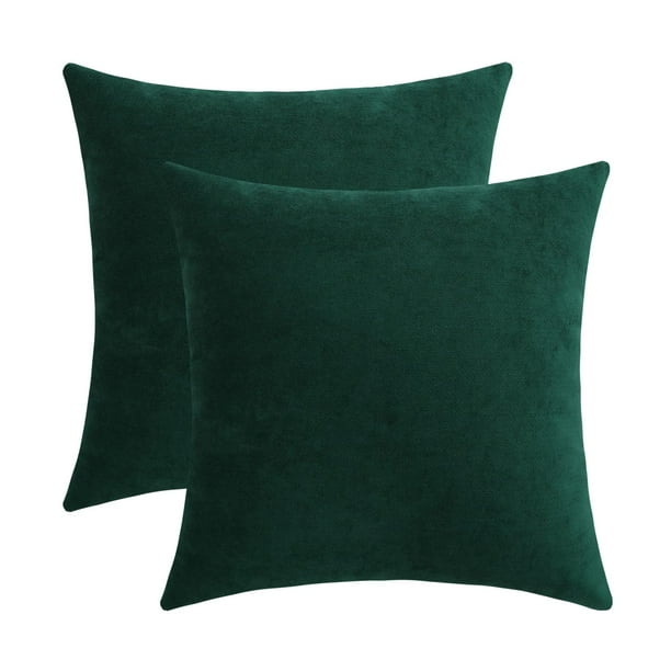 Funda de almohada decorativa Jeneoo, 2 unidades, chenilla verde, 40 x 40 cm