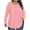 Pink1, variant on HAiming Womens Plus Size Long Sleeve Shirt Dressy Casual Round Neck Pullover Solid Color Pullover Tops Going out Clothing