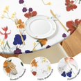 thumbnail image 4 of Pioneer Flower Floral Print Pattern Round Fitted Tablecloth with Elastic Edge,Dining Table Cover Waterproof,Outdoor Round Tablecloth for Camping,Dining,Indoor and Outdoor, 4 of 7