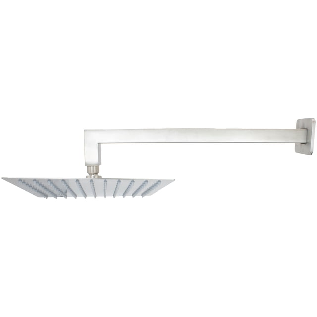 Regadera Cuadrada de 25cm Satinada con Brazo Cuadrado