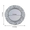 thumbnail image 2 of BalsaCircle 6 Silver 14" Metallic Acrylic Wooden Textured Round Baroque Plastic Charger Plates, 2 of 8