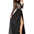 thumbnail image 2 of ZAXARRA Robe en Maille Transparente pour Femmes Manches Longues Col Roulé Robe d'Été avec Strass, 2 of 8