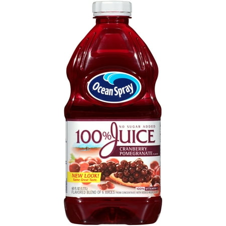 (8 Pack) Ocean Spray 100% Juice No Sugar Added, Cran-Pomegranate, 60 Fl Oz, 1 (Best E Juice No Nicotine)