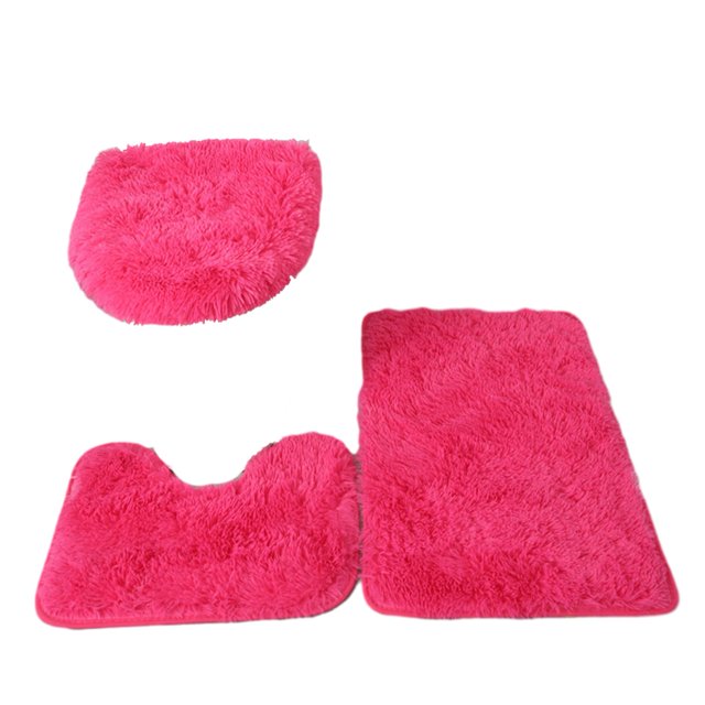 Bathroom Rug Set Super Soft U-shaped Foot Pad Non-slip Absorbent Floor Mat for Home Bathroom Decoration Soft Toilet Mat