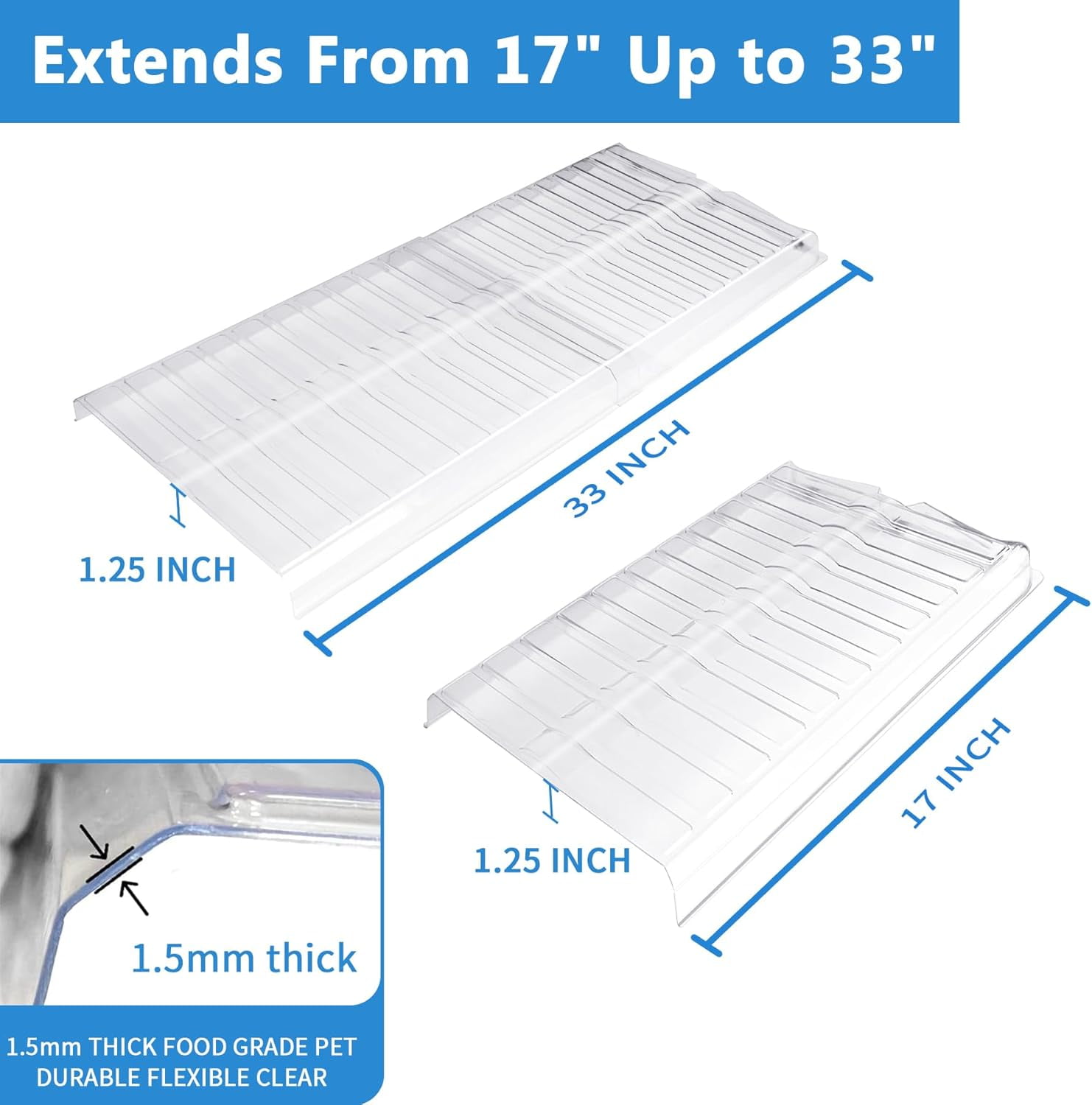 Magnetic Air Vent Extender for Under Furniture Vent Deflector for Floor Register Up to 12" Wide Extend from 17"-33" 1.5mm Thick-1Pcs