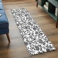 thumbnail image 4 of 2x6 Kitchen Runner Rug, Black Flower Non-Skid Rubber Backing Large Rectangle Rugs - Living Room Bedroom Home Office, Vintage Farmhouse Boho Leaf Spring Plant Indoor Floor Mat Carpets Washable Rug, 4 of 9
