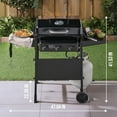thumbnail image 4 of Expert Grill 3-Burner Propane Gas Grill with Wheels and Side Shelves, Black, 4 of 16
