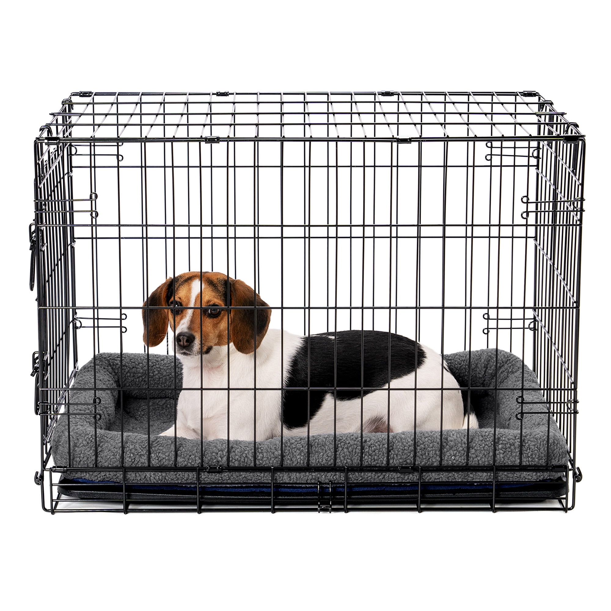 FurHaven Faux Lambswool Crate Bolster, Gray, Medium, 1 Count
