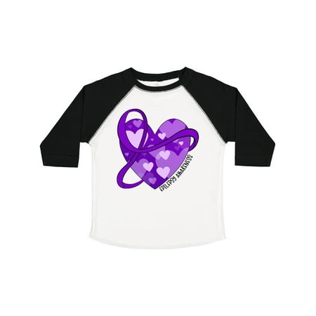 

Inktastic Epilepsy Awareness Purple Ribbon Around Heart Gift Toddler Boy or Toddler Girl T-Shirt
