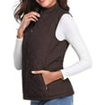 thumbnail image 3 of RYRJJ Women's Quilted Vest Lightweight Padded Gilet Stand Collar Sleeveless Zip Up Puffer Vest Warm Jacket Outwear with Pockets, 3 of 8