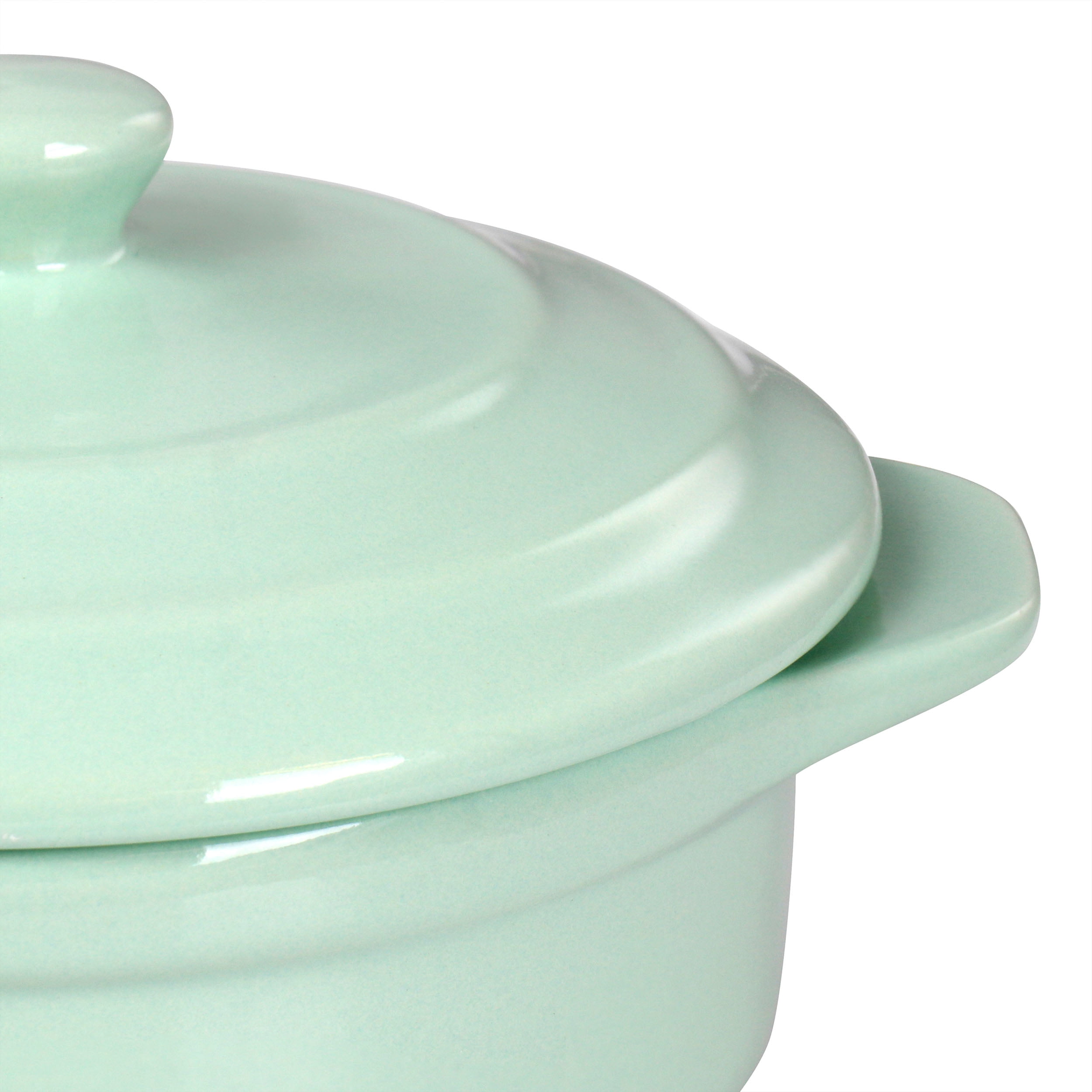 Martha Stewart Stoneware Round Mini Casserole with Lid in Mint