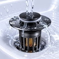 thumbnail image 6 of 3 in 1 Pop Up Bathroom Sink Stopper – Bathroom Sink Drain Strainer with Removable Basket Hair Catcher, Push-Type Universal Pop Up Drain Stopper for Bathroom Sink Lavatory Vanity, 6 of 6