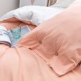 thumbnail image 4 of Algodón Lavado Rosa y Blanco Funda Nórdica Reversible King Size Vintage Bedding Set, 4 of 9