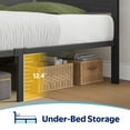 thumbnail image 5 of Greenstell King Size Bed Frame with Storage Headboard,Wood Platform Bed with LED Lights & USB Charging Station,Double Bed Frame with Metal Slats, No Box Spring Needed, Black, 5 of 9