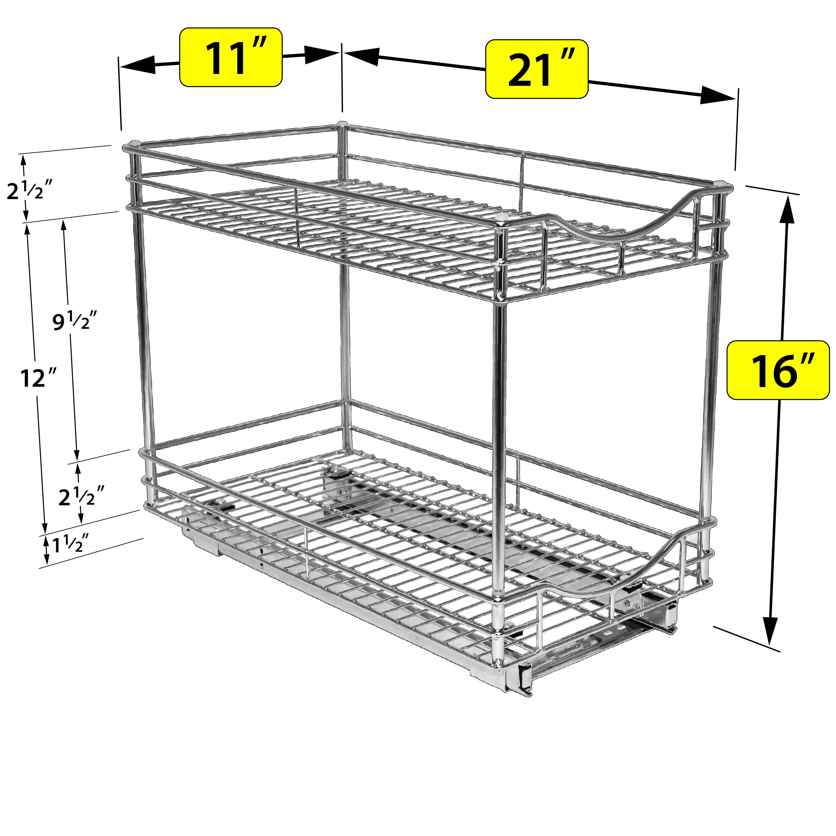 Double Soft Closing Slide Out Drawers with dividers - Fits Best in B18, RTA  Cabinet Organizers - LAC4PIL-18SC-2