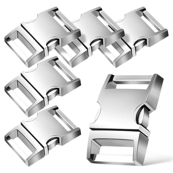 DINHEAROM Silver Metal Buckle for Dog Collar Clips 6Pcs