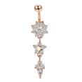 thumbnail image 2 of Zeus Lady Rhinestone Flower Stainless Steel Belly Button Navel Ring Piercing Jewelry, 2 of 7