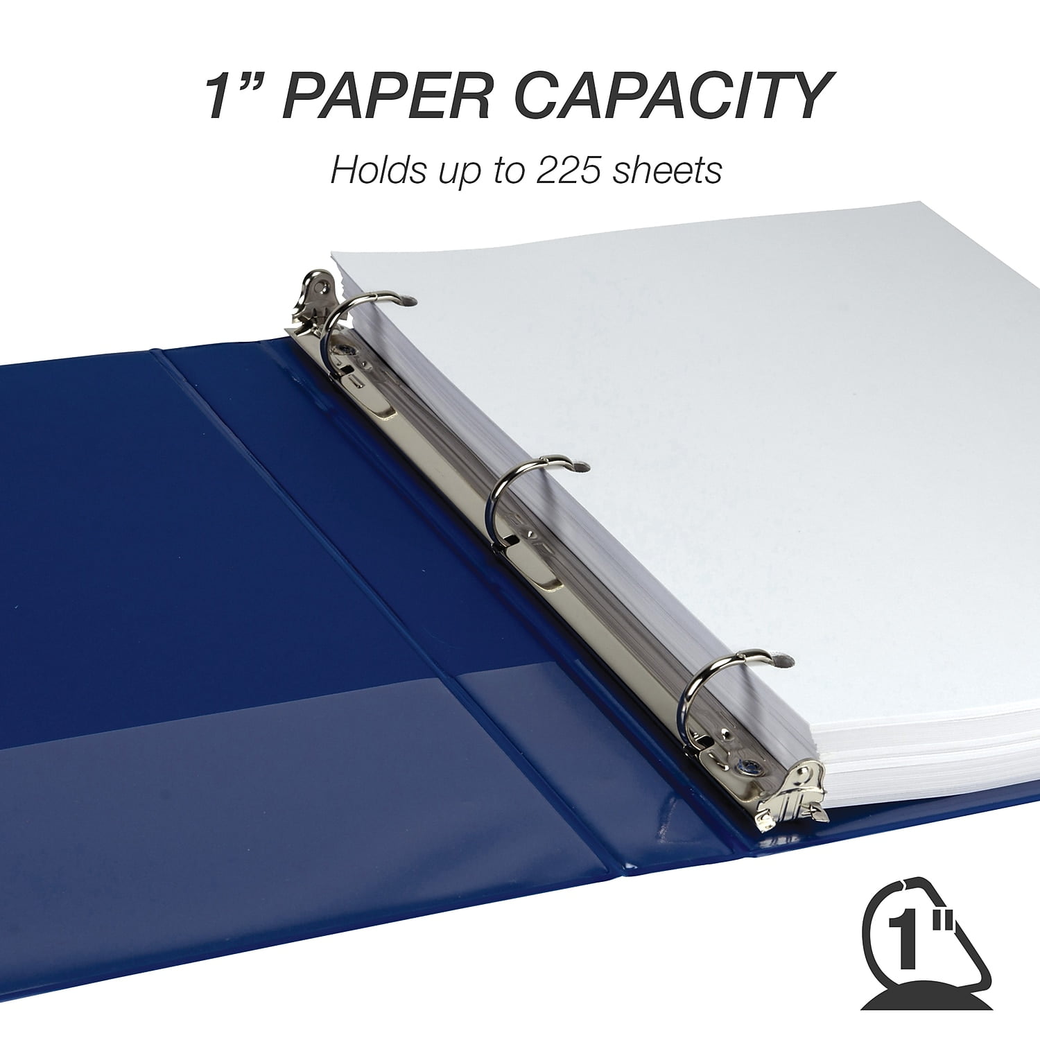 Samsill Durable 1 Inch Binder, , D Ring Customizable Clear View Cover, Fashion Assortment, 4 Pack, Each holds 225 Pages (MP46439)