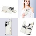 thumbnail image 2 of Cutyskin for Samsung Galaxy S21 Ultra Wallet Case【RFID Blocking】 with Card Holder Cash Pocket Zipper Bills Slot, Soft PU Leather Magnetic Back Folio Kickstand, Finger Ring Holder Hook Case, White, 2 of 9
