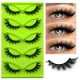 thumbnail image 1 of Ruifaya Pestañas postizas verdes Pestañas artificiales rizadas gruesas V9M7 US, 1 of 7