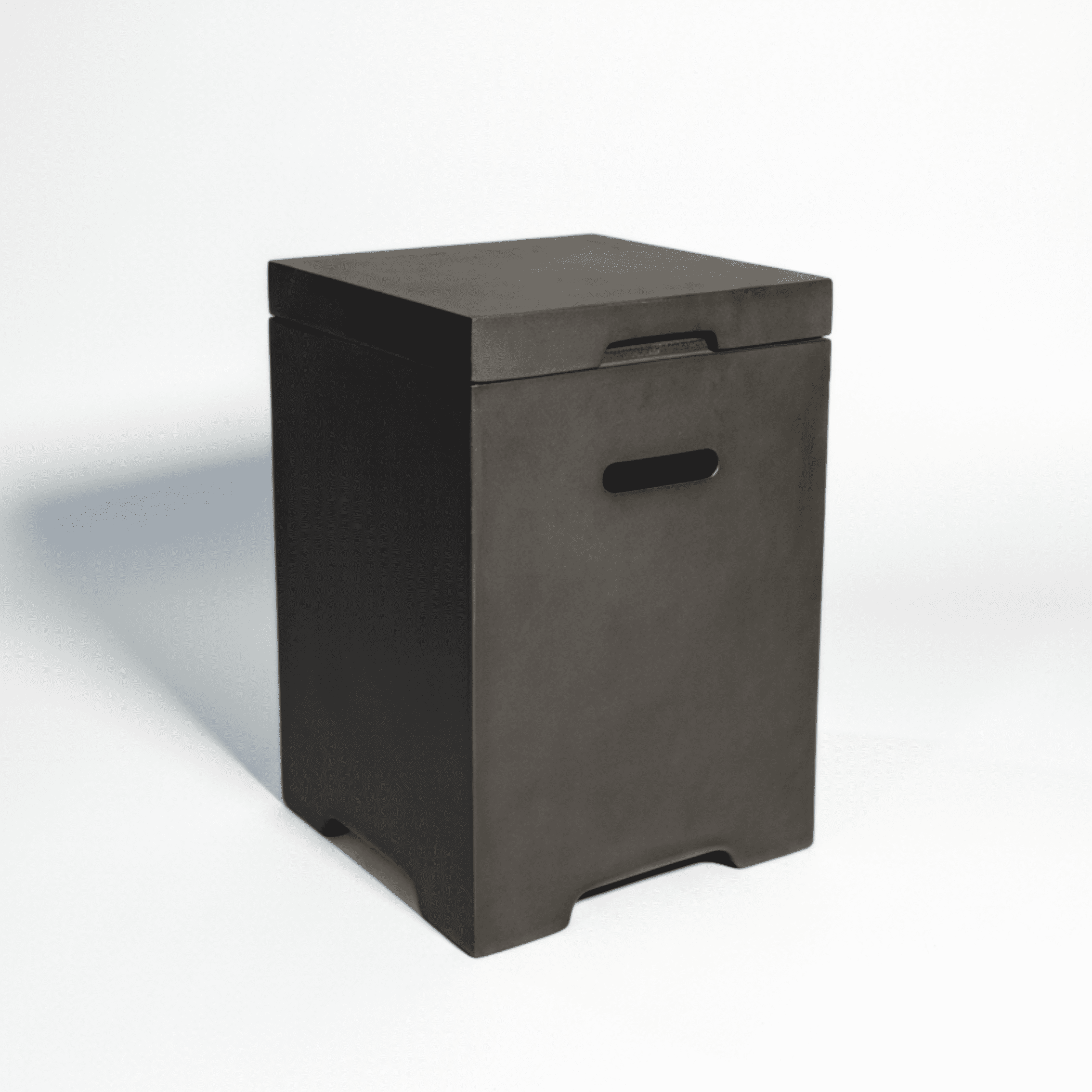 Propane Tank Cover Table, Outdoor Cylinder Hideaway Table for Gas Fire Pit and Gas Griddle, Outdoor Side Table for Fire Pit, Light Concrete, Dark Grey