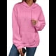 thumbnail image 2 of Sudadera Informal con Capucha de Jacquard Texturizado para Mujer, Sudadera Holgada de Larga de Color Liso Y2K con Bolsillos. Rosa Roja L, 2 of 10