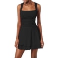 thumbnail image 2 of Women's Square Neck Sleeveless A-Line Mini Dress Ruffle Layered Skater Dress Casual Summer Dress, 2 of 8