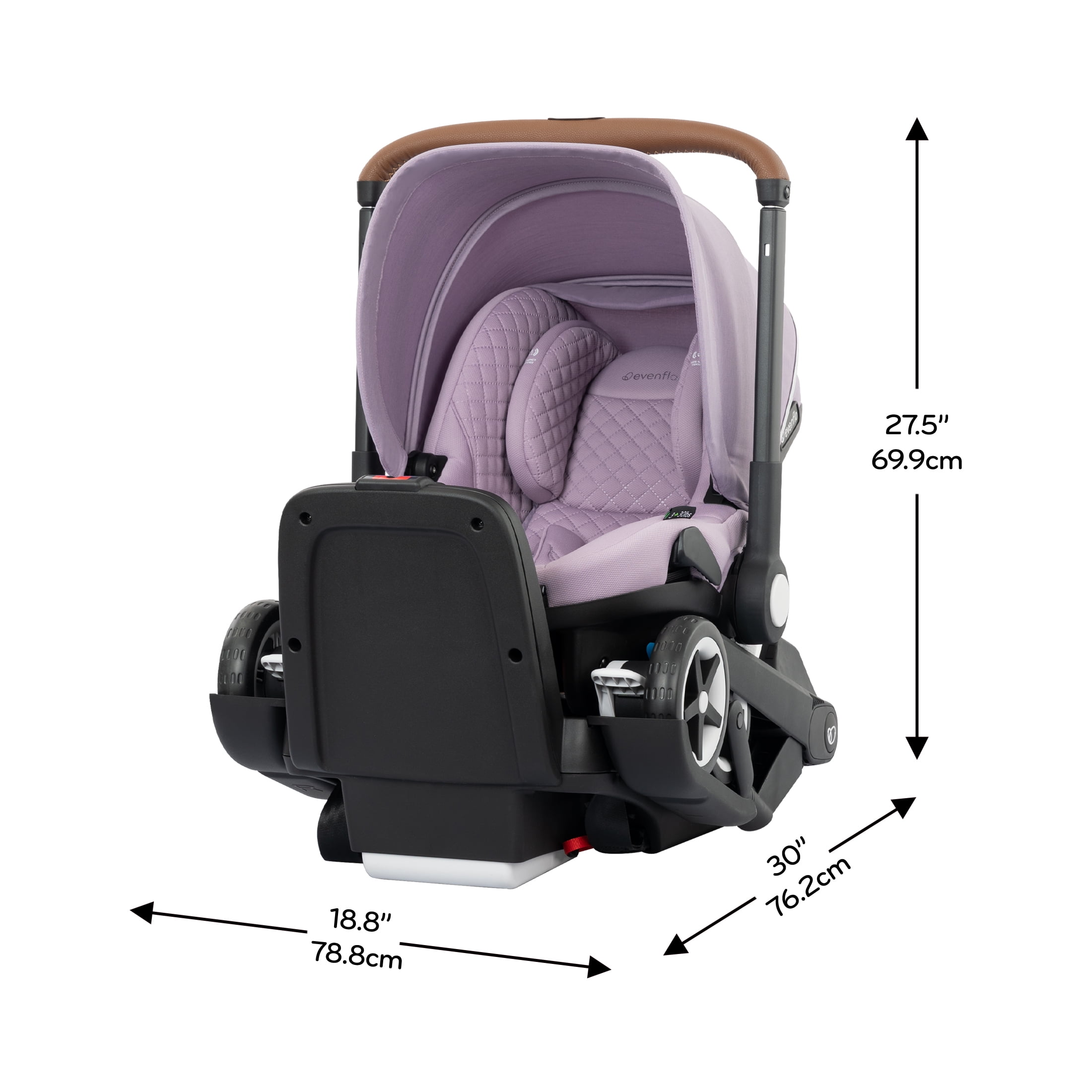 Evenflo Shyft DualRide Infant Car Seat and Stroller Combo with Carryall Storage and Green & Gentle Fabric, Agate