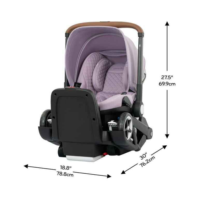 Evenflo Shyft DualRide Infant Car Seat and Stroller Combo with Carryall Storage and Green & Gentle Fabric, Agate
