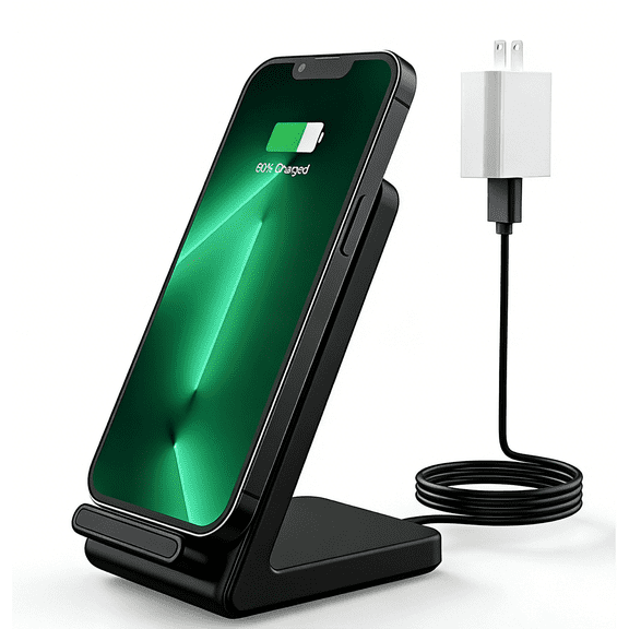 FU1999Wireless Charger, 15W Fast Wireless Charging Stand, Wireless Charging Station for iPhone 15 14 13 12 11 Pro Max Plus XS XR X 8 [Adapter Included]