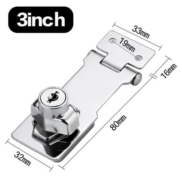 1PC Locking Hasp Heavy Duty Security Hasp Staple With Keys Padlock Cupboard Shed Garage Door Locks Home Lock
