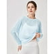 thumbnail image 4 of Blusa de Entrenamiento Holgada de Larga con Transparente para Mujer, Cuello Redondo y Mangas Largas Azul L, 4 of 8