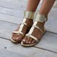 thumbnail image 1 of Sandalias de cuero negro de verano para mujer, zapatos con puños al tobillo, chanclas, zapatos planos Wmkox8yii shjk5028, 1 of 3