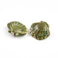 thumbnail image 2 of 10pcs Handmade Porcelain Beads Fancy Glazed Porcelain Shell Shape Yellow Green 25~27x27~29.5x10.5~12mm Hole: 2mm, 2 of 3