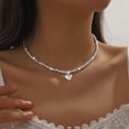 thumbnail image 1 of Collar de lujo ligero y frío de estilo europeo y americano con cuentas de perlas y cadena de clavícula para mujer, 1 of 6