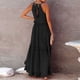 thumbnail image 5 of 2025 Vestido largo sin mangas para mujer, vestido de playa informal con volantes fluidos, vestido de poliéster de cintura alta, tallas S-XXL, 5 of 8