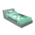 thumbnail image 2 of Ambesonne Green Fitted Sheet & Pillow Sham Set, Skull Shark Marine Words, Twin, Green White, 2 of 2