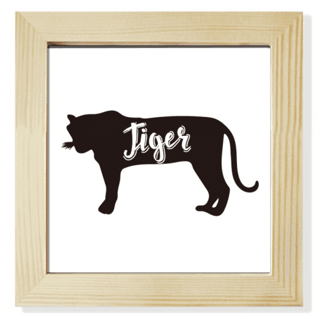 Tigre Noir et Blanc Animal Carré Cadre de Tableau Mur Affichage de Table