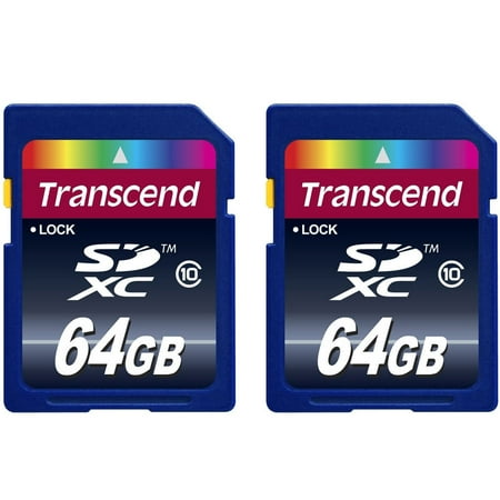 2 Transcend 64GB UHS-1 SDXC V30 Memory Card for Nikon, Canon Digital Cameras