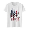 thumbnail image 6 of KALE 4th of July Short Sleeve Shirts for Women American Flag Patriotic 2D Independence Day Print Casual Sports T Shirt Y2K Clothes White S, 6 of 7