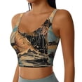 thumbnail image 2 of Rateoe Playful Otter Tropical Beach Print Womens' Sports Bras Scoop Neck Sports Vest- Padded U Back Seamless High Impact Support-Medium, 2 of 8