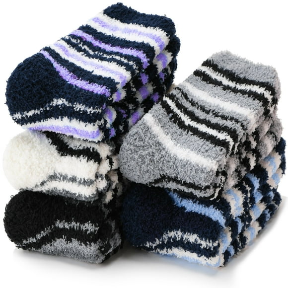 Calcetines Fuzzy EBMORE, mullidos y cálidos para invierno, antideslizantes, para hombre y mujer