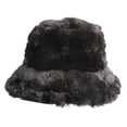 thumbnail image 2 of Bucket Hat Plush Winter Fisherman Cap Warm Windproof Faux Fur Bucket Hat for Women, 2 of 7