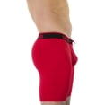 thumbnail image 2 of UFM Mens Underwear, 9 Inch Inseam Poly-Spandex Mens Boxer Briefs, Adjustable Support Pouch Mens Boxers, 40-42 Waist, Red, 2 of 6