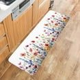 thumbnail image 5 of Kitchen Rugs and Mats,Watercolor Floral Pastoral Plant 2 Piece Anti Fatigue Area Runner Rug Set Comfort Standing Floor Mat,Colorful Flowers Leaves White Non Slip Absorbent Doormats for Laundry, 5 of 6