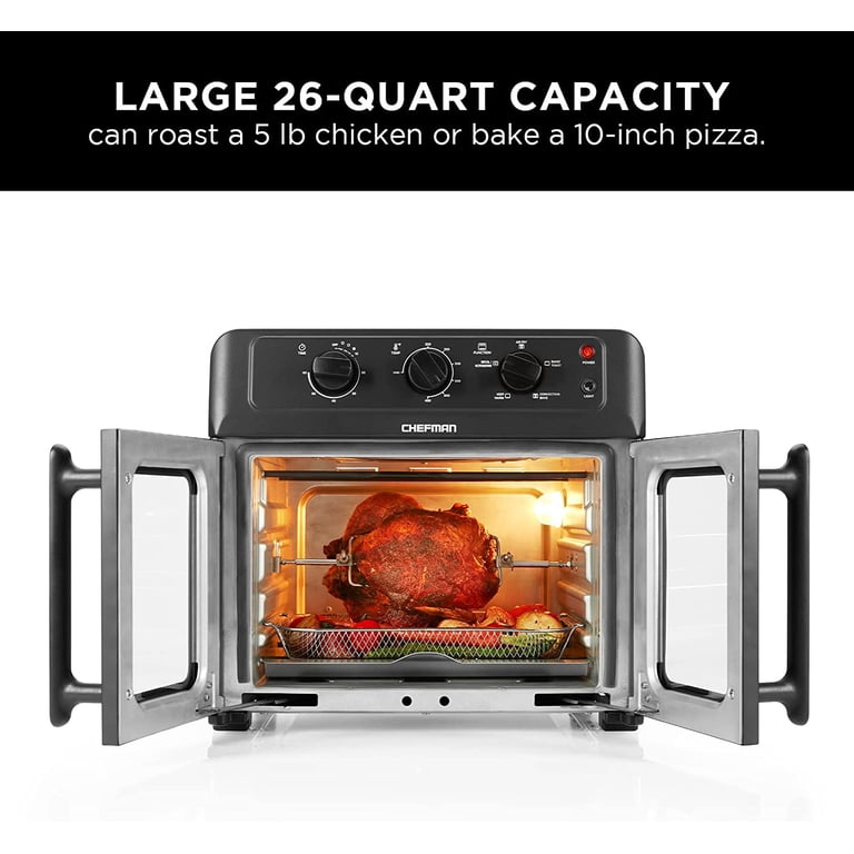 Chefman XL Air Fryer Oven with French Doors, 26QT, Black photo 5