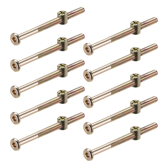 Unique Bargains M6 x 70mm Furniture Bolts Nut Set Hex Socket Screw with Barrel Nuts 10 Sets