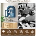 thumbnail image 5 of S-HOME Wall Mounted Arched Cabinet with Glass Doors, Adjustable Shelves in for Bathroom or Laundry Room, 5 of 10