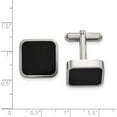 thumbnail image 2 of Stainless Steel Polished Enameled Rounded Square Cufflinks (23.98 X 17.5) Made In China src363, 2 of 5