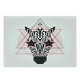 thumbnail image 1 of Pink Zebra Cutting Board, Zebra Head Star Eyes Portrait Geometric Prehistoric Effect Ethnic, Decorative Tempered Glass Cutting and Serving Board, Large Size, Pale Pink White Black, by Ambesonne, 1 of 1